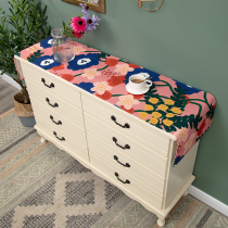 Household dustproof shoe cabinet cover cloth protective cover thickened cotton and linen rectangular waterproof floral fabric TV cabinet cover towel