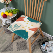 Cool and moisture-proof student fart pad Removable cotton and linen cushion Square geometric Nordic restaurant cushion Office cushion