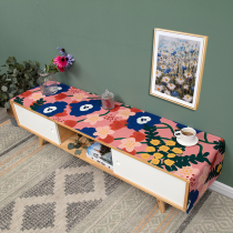 Nordic net red floral TV cabinet cover cloth dustproof and waterproof cotton and linen cover towel tablecloth American country dining table cloth cloth art