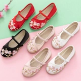 Обувь Hanfu для девочек, детская обувь с вышивкой в старинном стиле, древний костюм, этнический национальный стиль, детский старый Пекин, ручная работа, костюм Тан, тканевая обувь