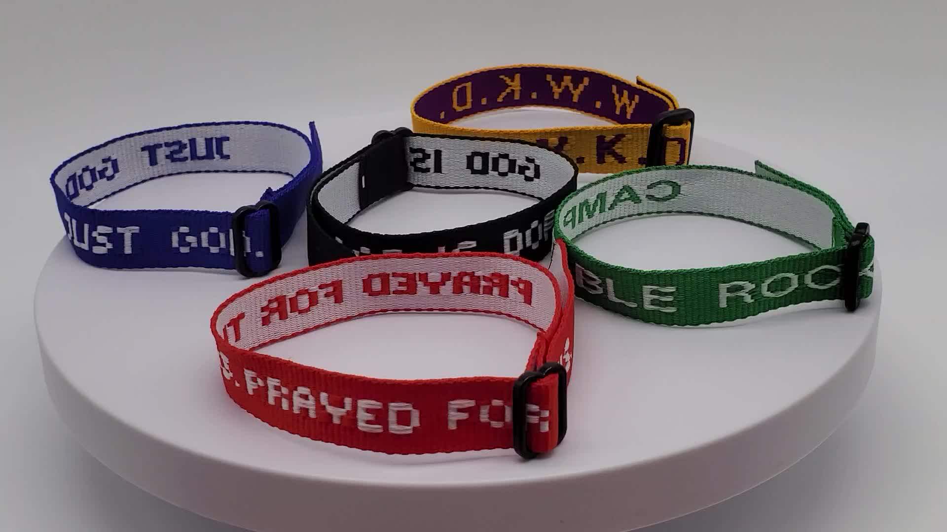 Sublimation Print Wwjd Camouflage Bracelets Adjustable Wwjd Woven Cloth