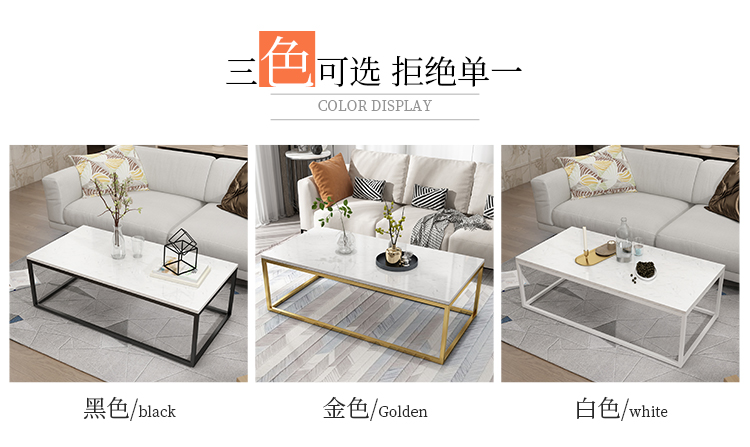 Bắc Âu sang trọng thiết kế kim loại tròn bàn cà phê bài hiện đại phòng khách sạn studio màu đen đá cẩm thạch - Bàn trà bàn tròn phòng khách