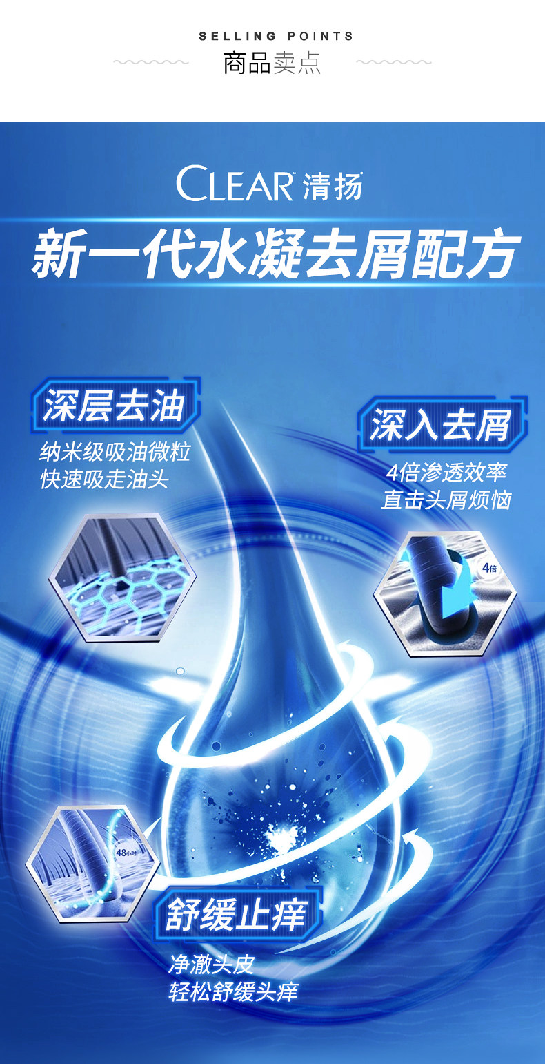 台湾版 清扬 柠檬控油洗发水 1150g 清洁止痒去头屑 图3