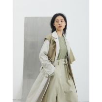 GUOE 20AW paid day leave two pieces waist over the knee thin stitching sweater dress female long niche