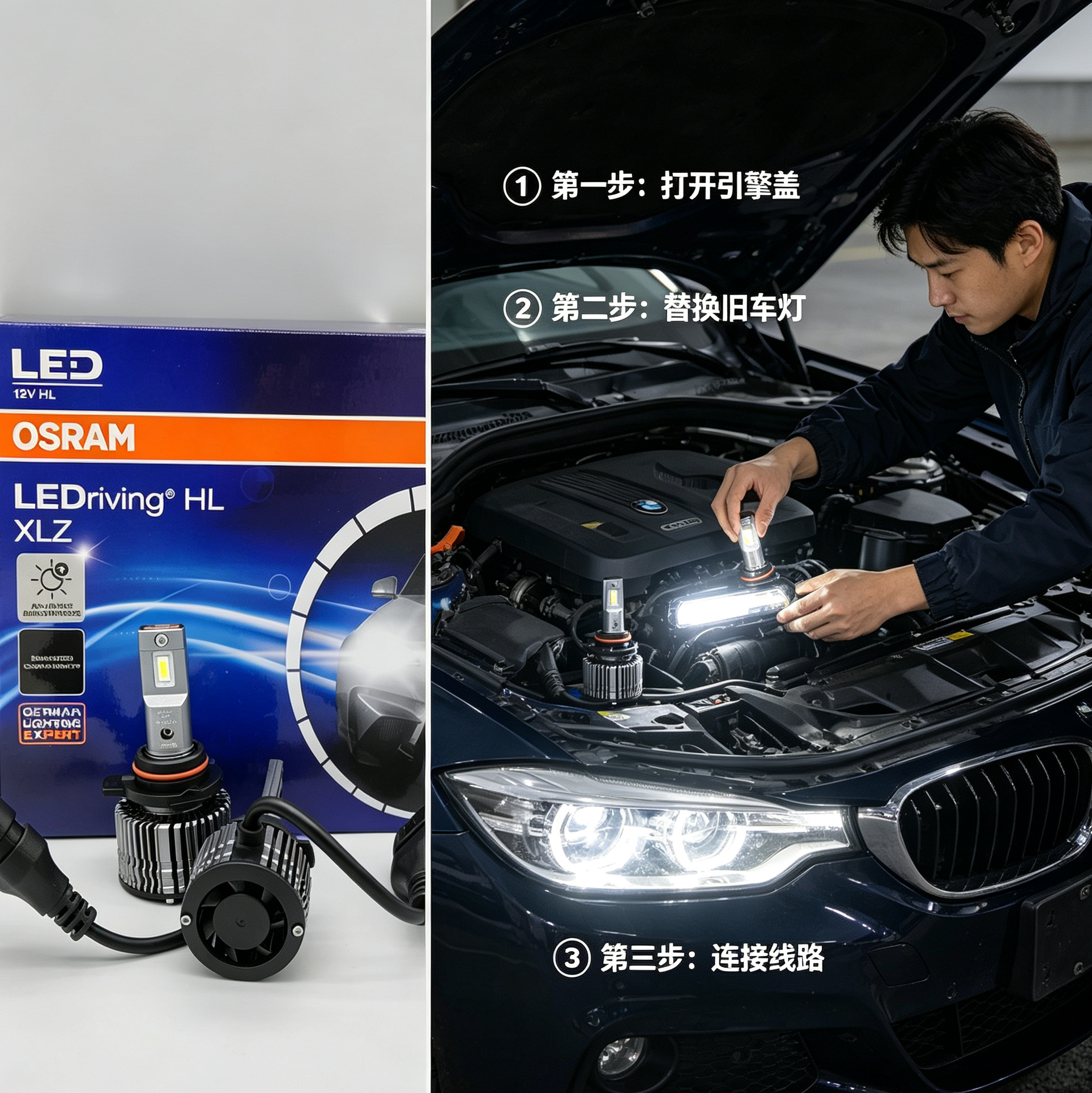 [Оссилаж LED-автомобильная лампа H1 H4 H7 H8 9012 HB3 H11 H9 белый свет для ближнего и дальнего света]