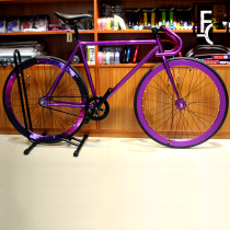 fixed gear dead flying mansion Starry Sky plating 40mm dead flying bicycle full purple plating starry sky
