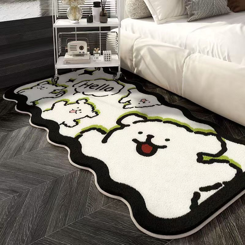 Line Drawing Puppy Bedroom Bedside Rug Sofa Coffee Table Carpet Comfortable Soft Foot Mat Plush Stain-Resistant Cartoon Floor Mat Line Drawing Puppy Bedroom Bedside Rug Sofa Coffee Table Carpet Comfortable Soft Foot Mat Plush Stain-Resistant Cartoon Floor Mat