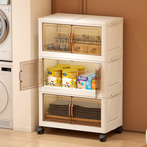 Folding storage cabinet installation-free thickened home kitchen multi-functional storage rack simple modern single-door storage cabinet