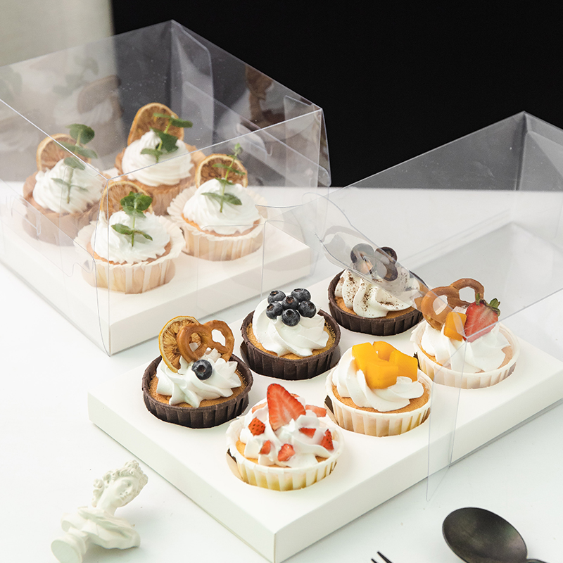 Small cupcake Cupcake Packaging Boxes Subtransparent Plastic Sweets Packed with hand maven 2 grain 4 grain 6 grain