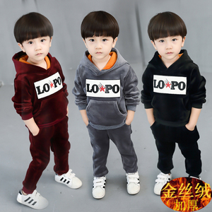 【诺品会】丝绒套装秋装男宝宝男童