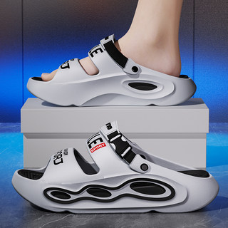 2025新款厚底凉鞋男款夏季外穿防滑防臭耐磨两穿开车沙滩拖鞋男士