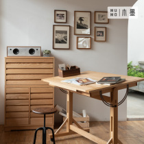 MUMO wood ink drawing table studio furniture all original solid wood designer drawing table rotatable surface