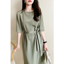 Boo Pala の High-pointed custom elegant high-end~30mm heavy crepe commuter simple silk dress