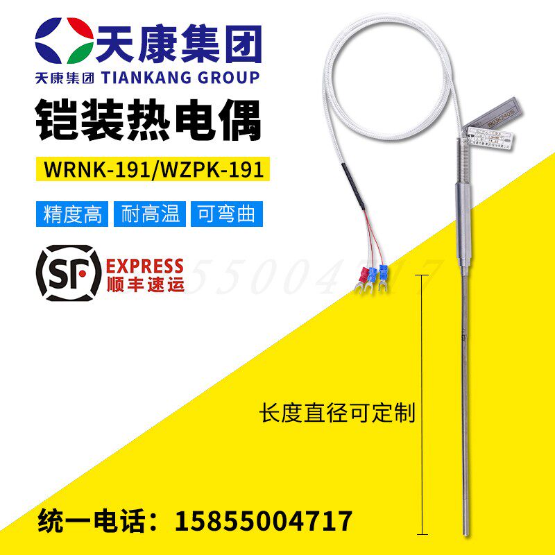 Tiankang Compensation Wire K - type Armored thermocouple WRNK - 191 Probe PT100 Thermoresistance Temperature Sensor