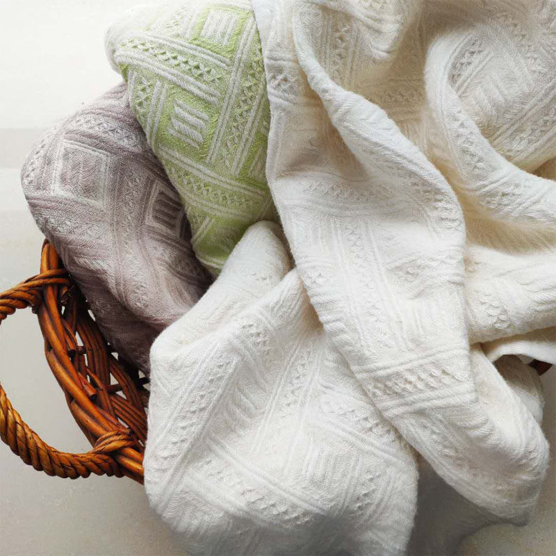 Niche design sense French hemp high-end jacquard skin-friendly shawl blanket Washed linen single nap air conditioning blanket