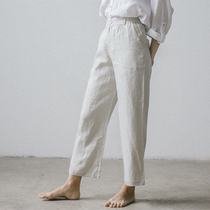 Natural quality Park France Rain and light Casual Comfort Linen Radish Pants Women Light Pure Hemp Tapered Pants Women Long Pants