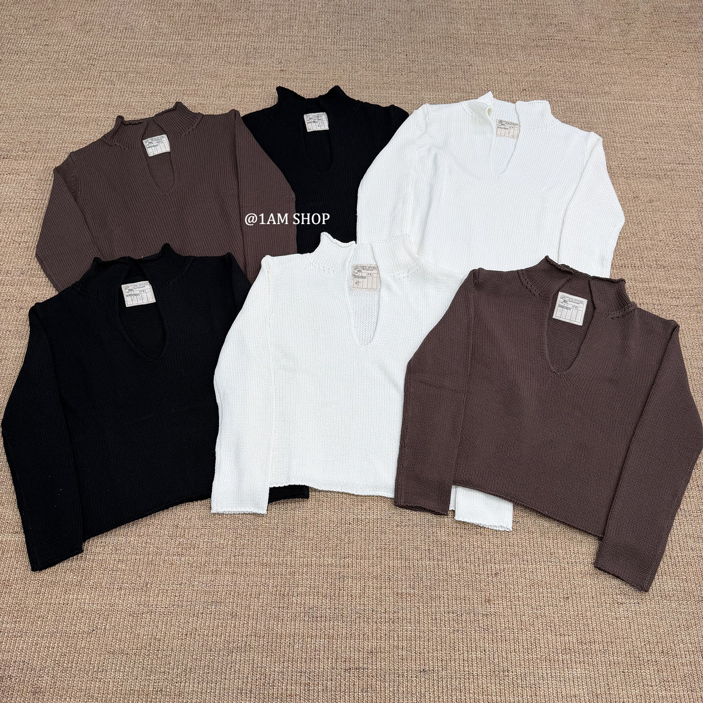 No Faith Studios V-Neck Pullover Long-Sleeve Knit Sweater for