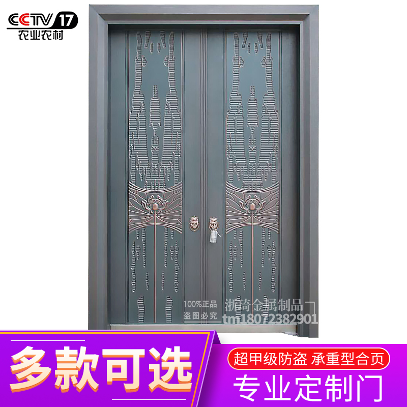 Rural self-built house door entry door double switch anti-theft door home zinc alloy villa door opposite door entry door