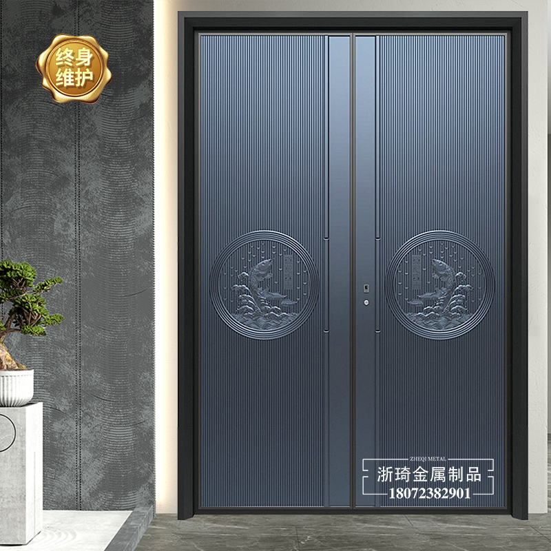 Zhejiang explosion-proof casting aluminum door simple entry door double door door anti-theft door door door to door custom building