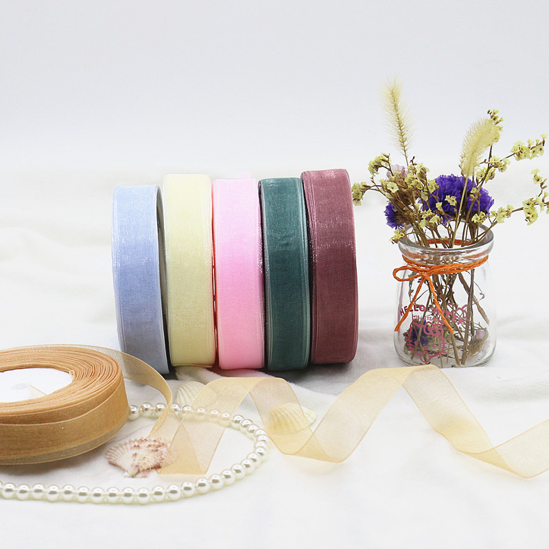 2 5 cm transparent snow yarn with ribbon gift box packaging butterfly jewelry packaging hair and hand ribbon weaving