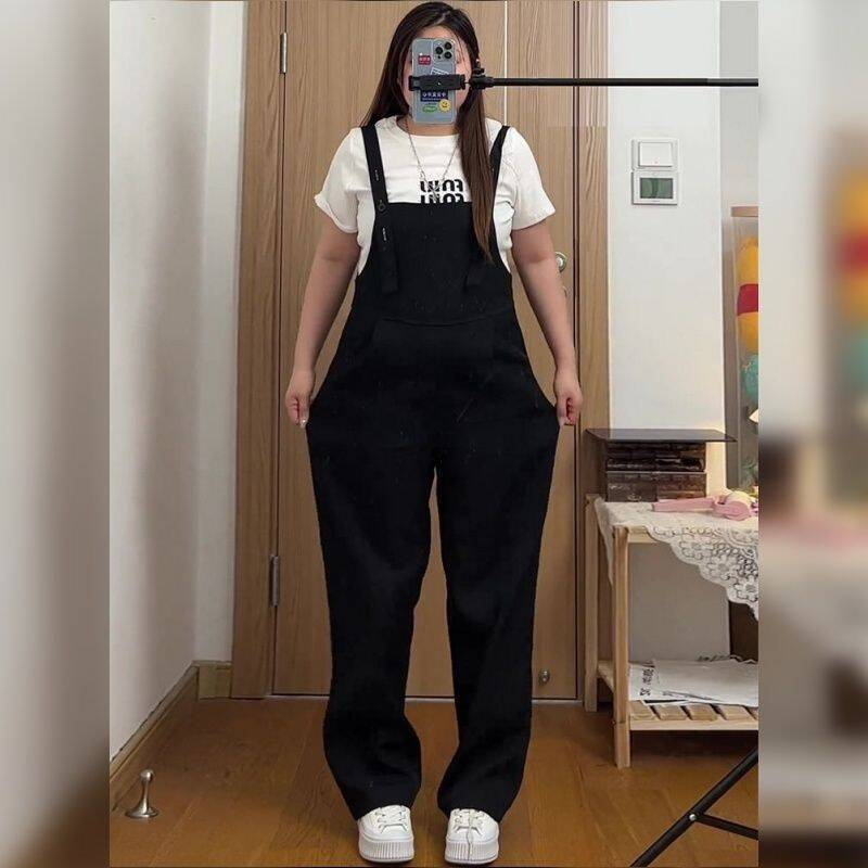 Overalls Women's Design Niche Spring and Summer Korean Style Loose Extra Large Size Fat mm 150kg Suit Belly-Covering Jumpsuit