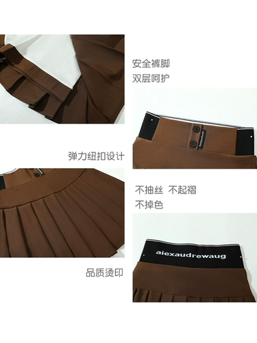 Летний цветной приталенный весенний комплект, мини-юбка, студенческая юбка в складку, высокая талия