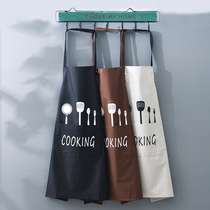 Japanese-Korean ins cotton apron simple housework waterproof oil-proof fashion home kitchen cotton cotton linen breathable