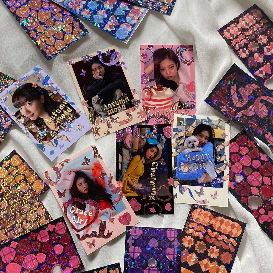 Korea AKOS autumn limit hand-painted stickers hand-held mobile phone DIY decorative stickers