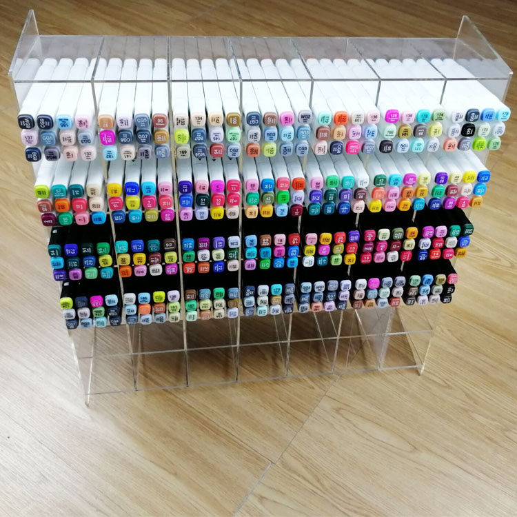 Acrylic transparent microphone pen pen pen under pen holder storage layer shelf stationery store display stand grid display