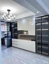 Gold frame tea glass 1 8 frame integrated handle 4mm gray tempered glass