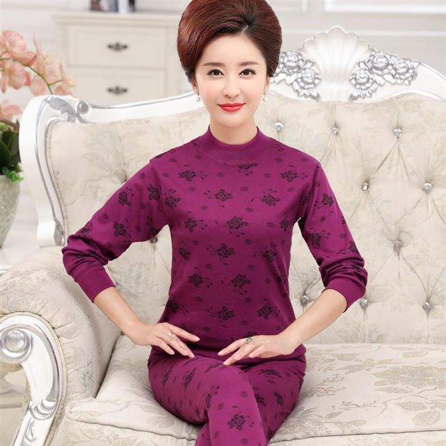 70 bán cao cổ áo cotton trung dài đồ lót giữ nhiệt mùa đông phụ nữ phù hợp với cha mẹ quần áo mùa thu trung niên chống lạnh phụ nữ mẹ chồng - Phù hợp với nóng lên