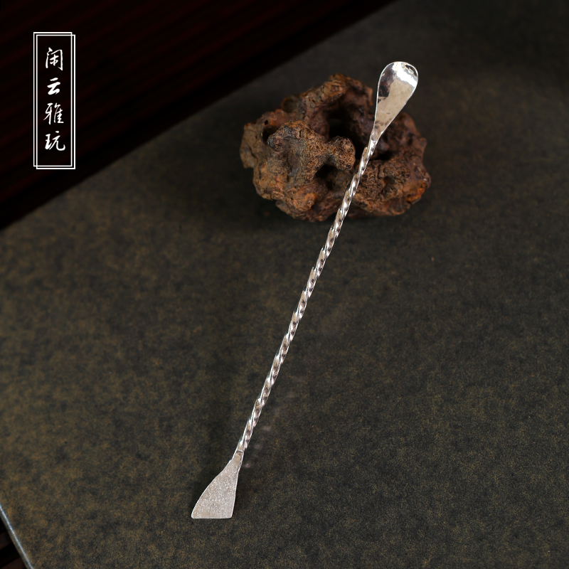 Xianyun Yawan pure handmade sterling silver forging one incense spoon incense shovel incense road tool extension aromatherapy incense fire incense - Taobao