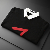 Fake two sweater men warm shirt collar 2021 New sweater thick loose autumn and winter base shirt Korean