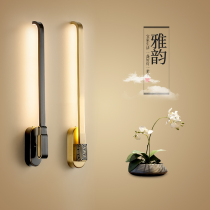 2022 new all-copper new Chinese wall lamp strip led bedroom bedside entrance stair living room background wall lamps