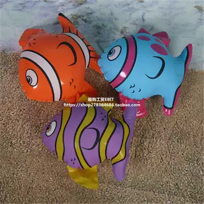 Hot sale inflatable tropical fish toys baby children blowing small fish Beach fish bathing water floating cognitive toys
