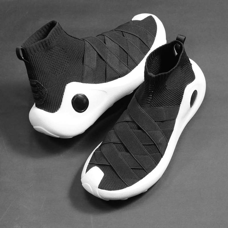 Wade's Way Socks and Shoes Wade's Way Black Warrior Men's Shoes Low-Top High-Top Slip-On Breathable Soft Elastic Basketball Shoes