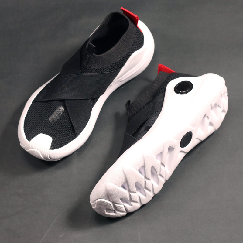 Wade's Way Basketball Shoes Black Warrior Slip-On Breathable Soft Elastic Men's Shoes Sock Shoes Wade's Way Low-Top High-Top