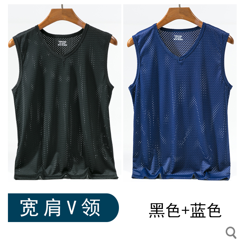 V-cổ băng mùa hè thể thao nam vest trắng đá phiến tay t-shirt xu hướng dép-vai nam đáy nam