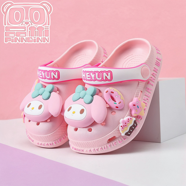 Melody Girls' Clogs Children's Slippers Summer New Model Kids' Summer Non-Slip Girls' Indoor Princess Style