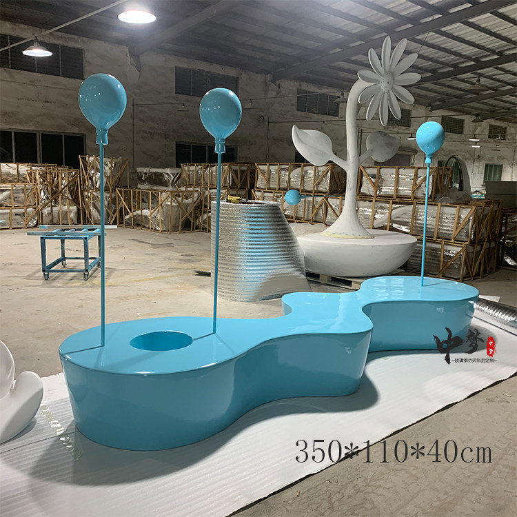 Fiberglass Outdoor Leisure Chair Shopping Mall Meichen Fashion Balloon Shaped Bench Featured Custom Pedestrian Street Children's Chair
