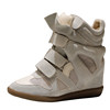 Isa Yisha's New 2025 Hidden Height-Increasing High-Top Women's Color-Blocked Warm Fleece Casual Velcro Sneakers