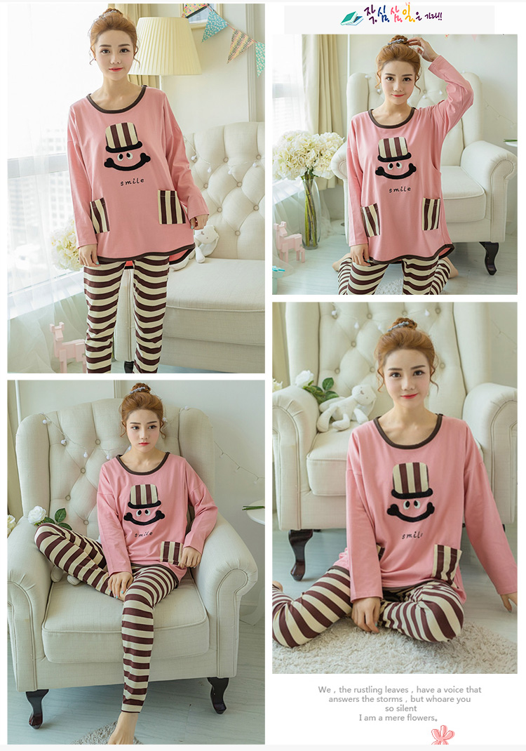 Người Nam Cực tháng quần áo mùa xuân và mùa thu cotton sau sinh Phụ nữ mang thai Bộ đồ ngủ mùa hè phần mỏng cho con bú dịch vụ tại nhà - Giải trí mặc / Mum mặc bộ mặc sau sinh mùa hè