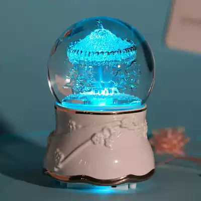 Snow Carousel Crystal Ball Music Box Music Box Music Box Creative Ye Birth Day Gift Sky City ornaments