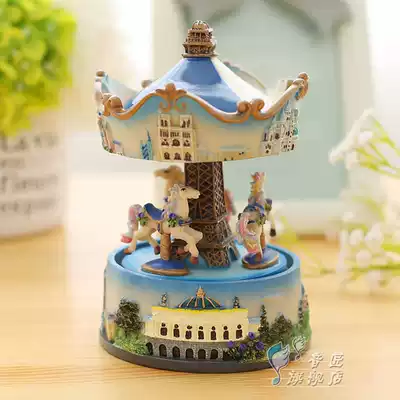 Eiffel Tower Carousel Music Box Music Box Creative Gift Mechanical Birthday gift Girl Best Friend Valentine's Day