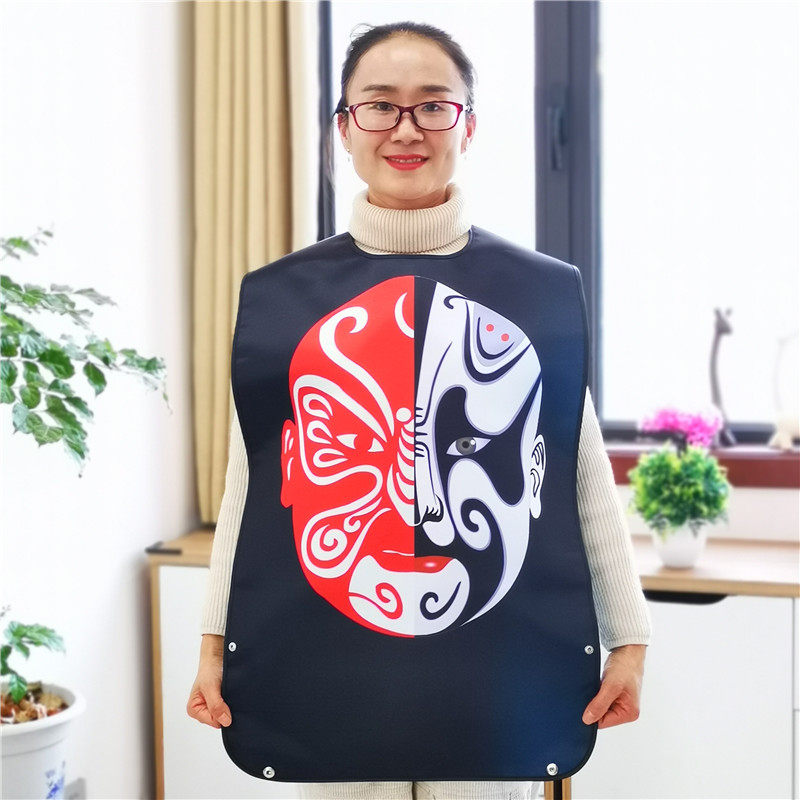 Bib saliva towel adult solid bib anti-leak waterproof old man big number eating surrounding pocket for eating around a patient care apron