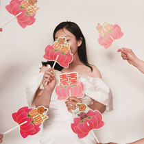 Bridesmaid group wedding photo props lotus fan merits 1 funny and cute little red book internet celebrity fan funny wedding