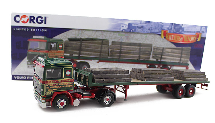 Dog Patients Corgi 1:50 Volvo Volvo Volvo Truck Vehicle Wood Trailer Alloy Car Model