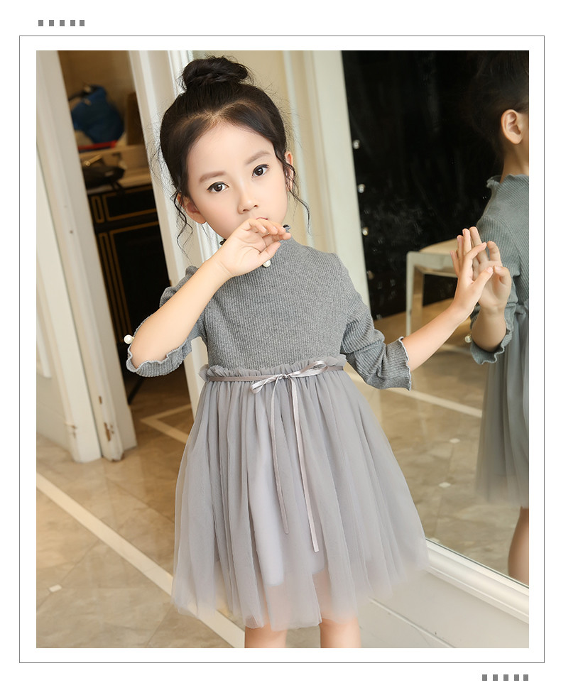 Váy bé gái màu đỏ mùa thu cho bé 3 hai 4 3 5 4 6 5 7 6 8 tuổi bé gái váy công chúa nước ngoài - Váy vay dam thu dong