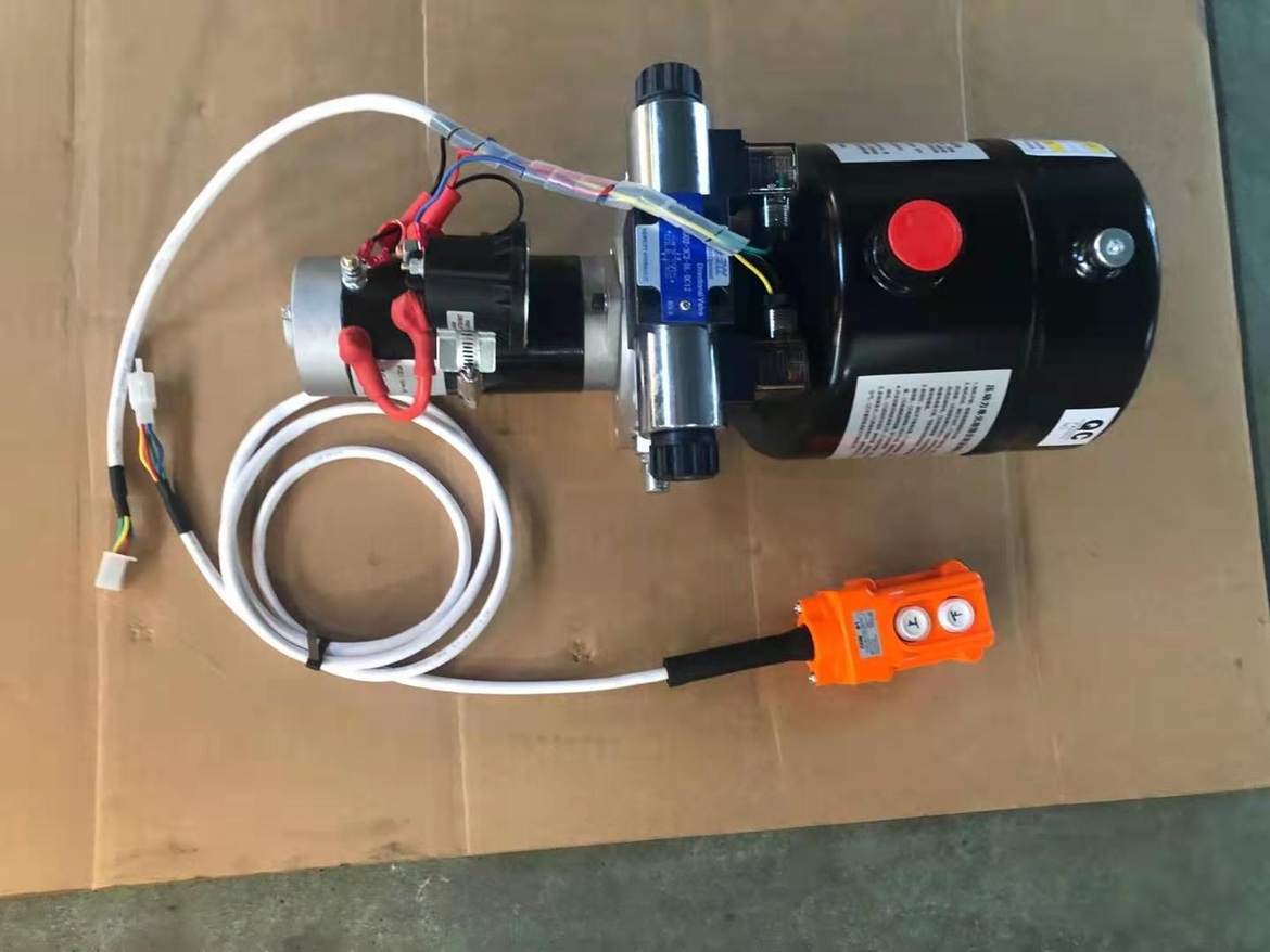 Two-way forced lifting 12v24v48v60v72v220v electric hydraulic remote control lifting power unit oil pump 12v24v48v60v72v220v