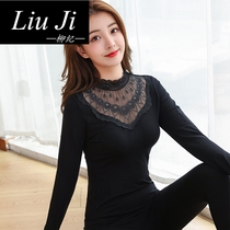 Liu Jizhong high collar girl lace beauty body tight autumn clothes Autumn pants suit Womens thin thermal underwear outside winter